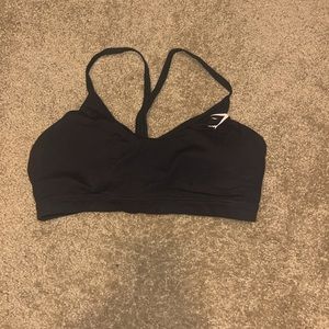 Gym, shark, black, sports bra. V neck medium